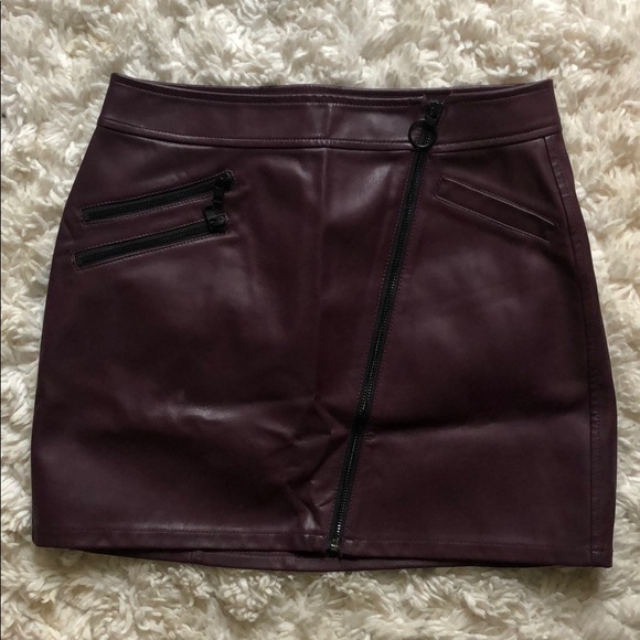 Express Dresses & Skirts - Express burgundy leather skirt